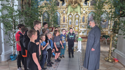 Юные спортсмены в нашем храме